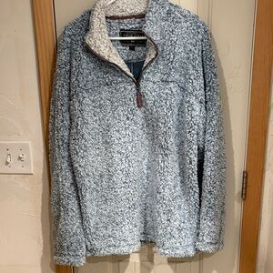 True Grit Men's Zip Up Sherpa Sweater - Gray